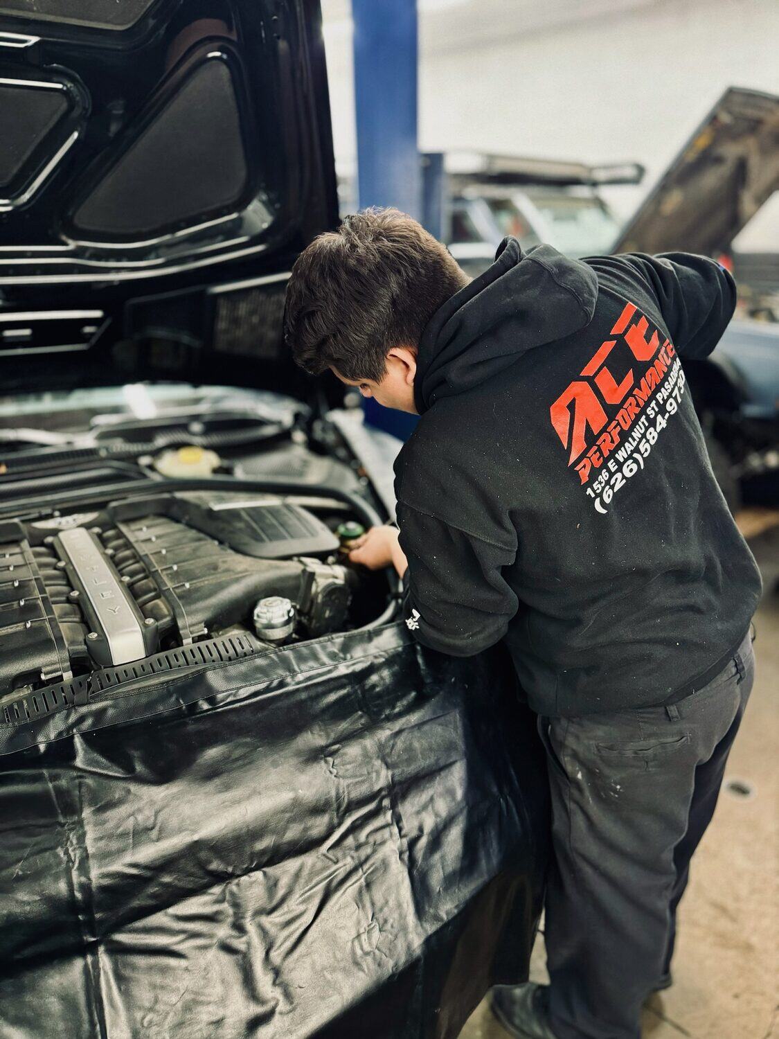 Bentley oil service at ACE Performance